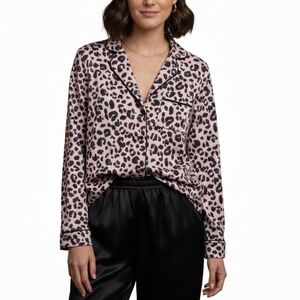 KATE SPADE Leopard Pajama Top Women’s Size Small